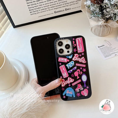 & AKSESUAR iPhone 13 ile Uyumlu Siyah Sert Arka Kısım Üzeri Kabartma Baskılı (Siyah-2)
