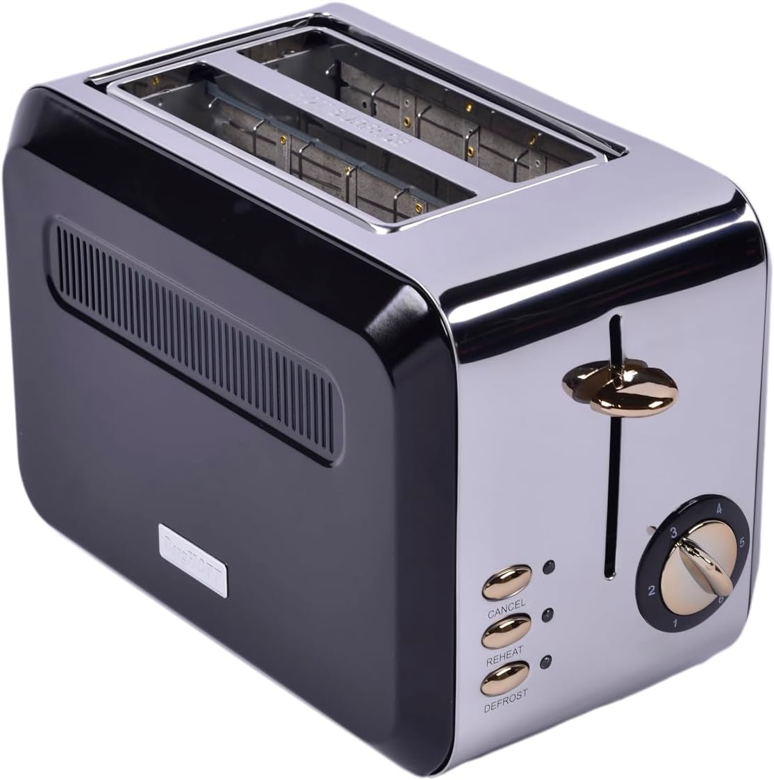 BergHOFF Gem Titan 2 Dilim Ekmek Kızartma Makinesi – 980 W, Paslanmaz Çelik Gövde | Siyah Gümüş