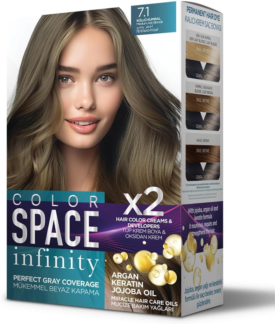 Space Infınıty Set Saç Boyası 7.1 Küllü Kumral