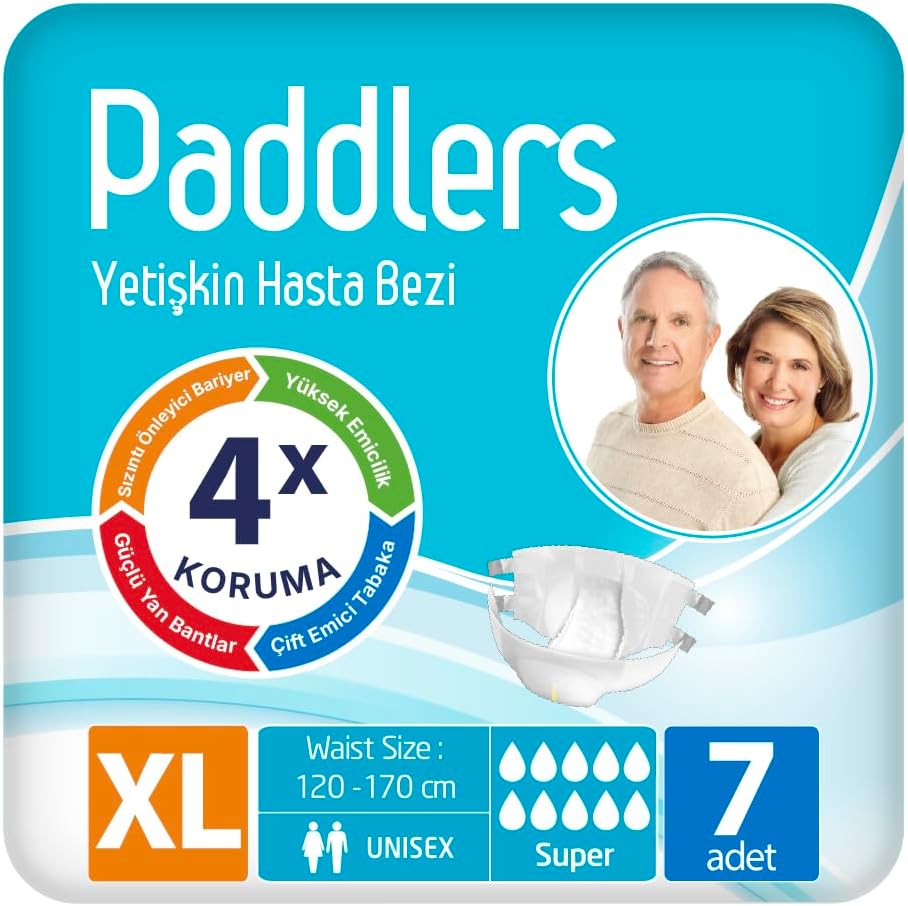 Yetişkin Hasta Bantlı Bez X-Large 7 Adet - Deneme Paketi, Emici