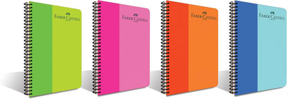 Faber-Castell Spiralli Defter, 100 Yaprak, 70g Kağıt, A4, Çizgili, 500 Mikron PP Kapak, Dayanıklı ve Çevre Dostu, Asorti Renkler