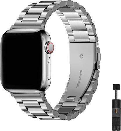 Apple Watch Uyumlu Premium Üç Bakla Paslanmaz Çelik Kordon - 49mm/46mm/45mm/44mm/42mm/41mm/40mm/38mm Uyumlu - Apple Watch SE Series 3/2/1 & Watch Ultra 3/2/1 & Series 11 10 9 8 7 6 5 4 3 2 1