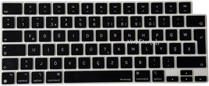 MacBook Türkçe F Klavye Koruyucu Yeni F Düzen M1-M5 | A2681 A3113 A3240 A3449 A2941 A3241 A2442 A2779 A3426 A3434 A2485 A3429 | Silikon Keyboard Cover Touch ID Siyah