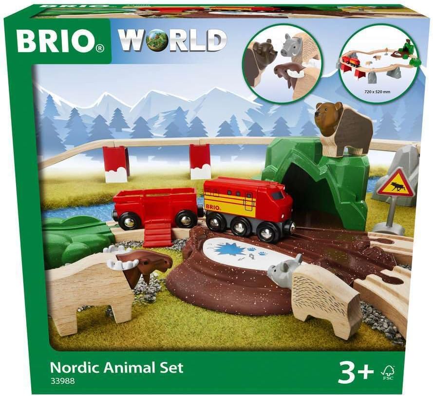 BRIO World 33988 İskandinav Ormanı Hayvanları Seti - BRIO Ahşap Tren Aksesuarları - 3 yıldan itibaren tavsiye edilir