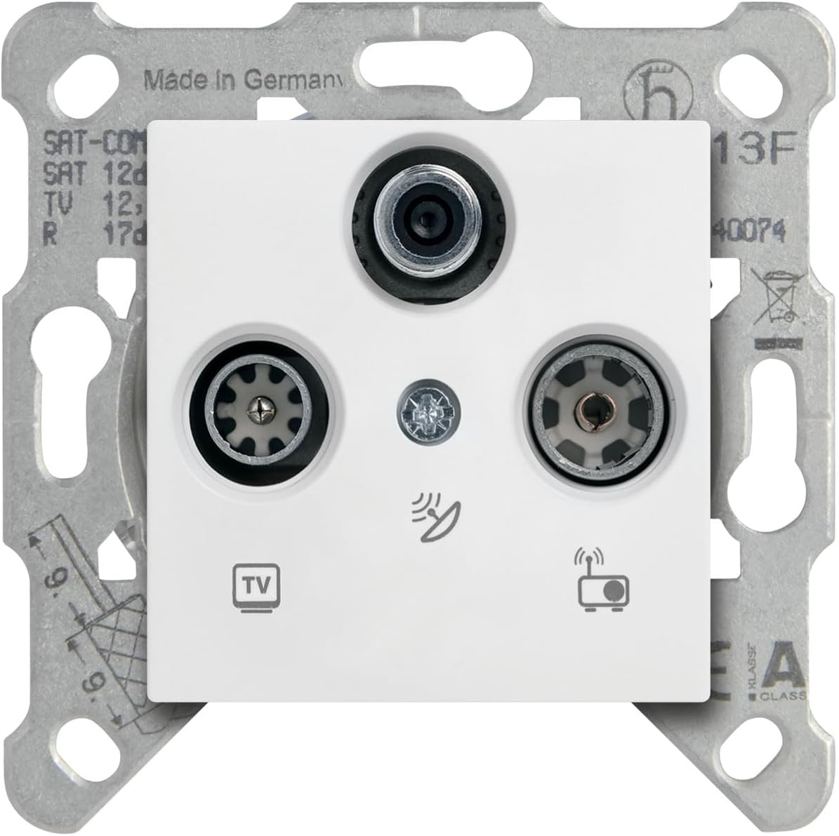 Karre/M Beyaz Uydu Sat Sonlu Mekanizma+Düğm/Kapak