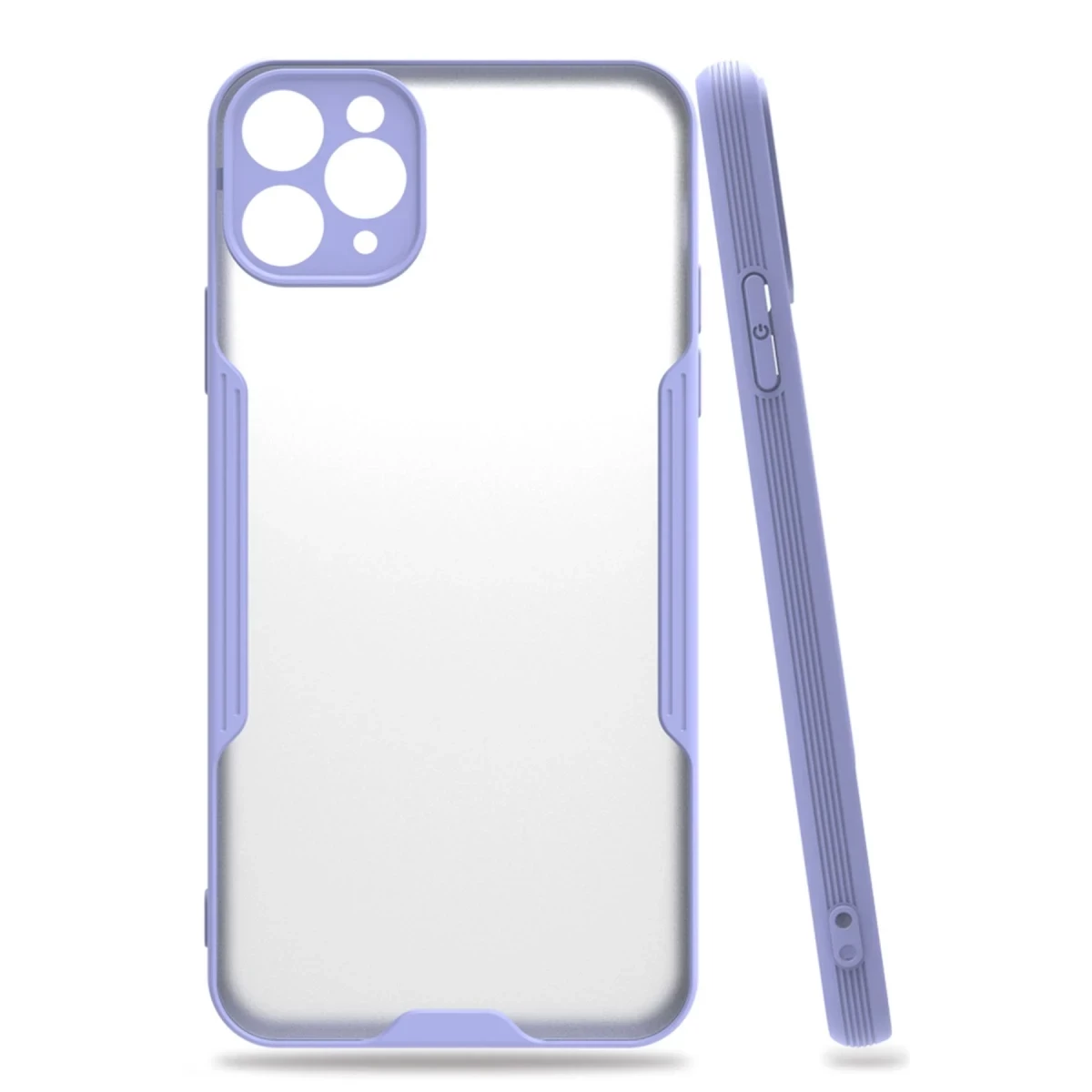 Apple iPhone 11 Pro Max Kılıf Platin Silikon - Lila