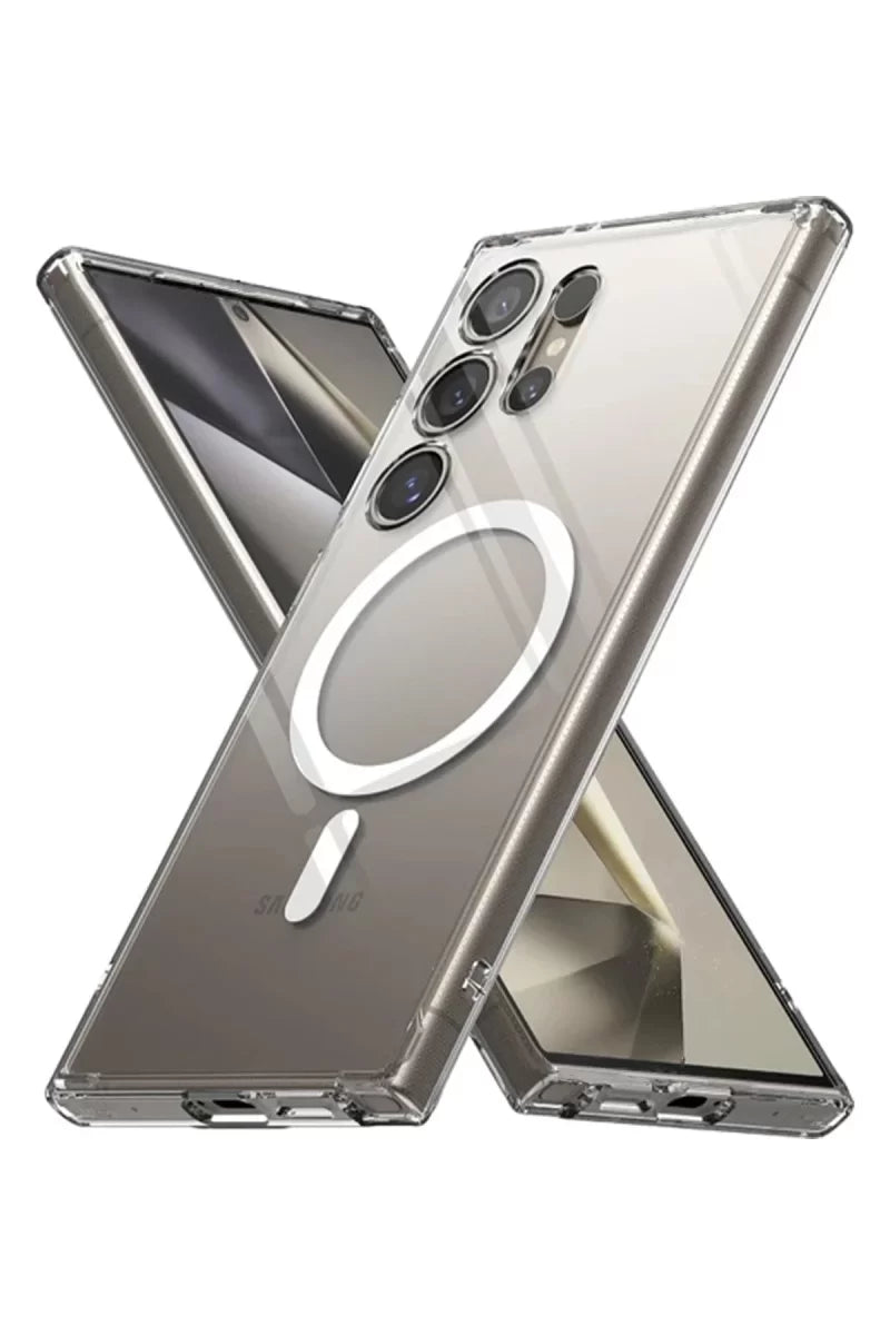 Samsung Galaxy S24 Ultra Kılıf Magneticsafe Şeffaf Silikon - Şeffaf