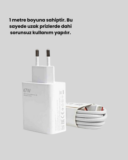 67 Watt Turbo Destekli Şarj Cihazı Honor 50 70 90 Uyumlu