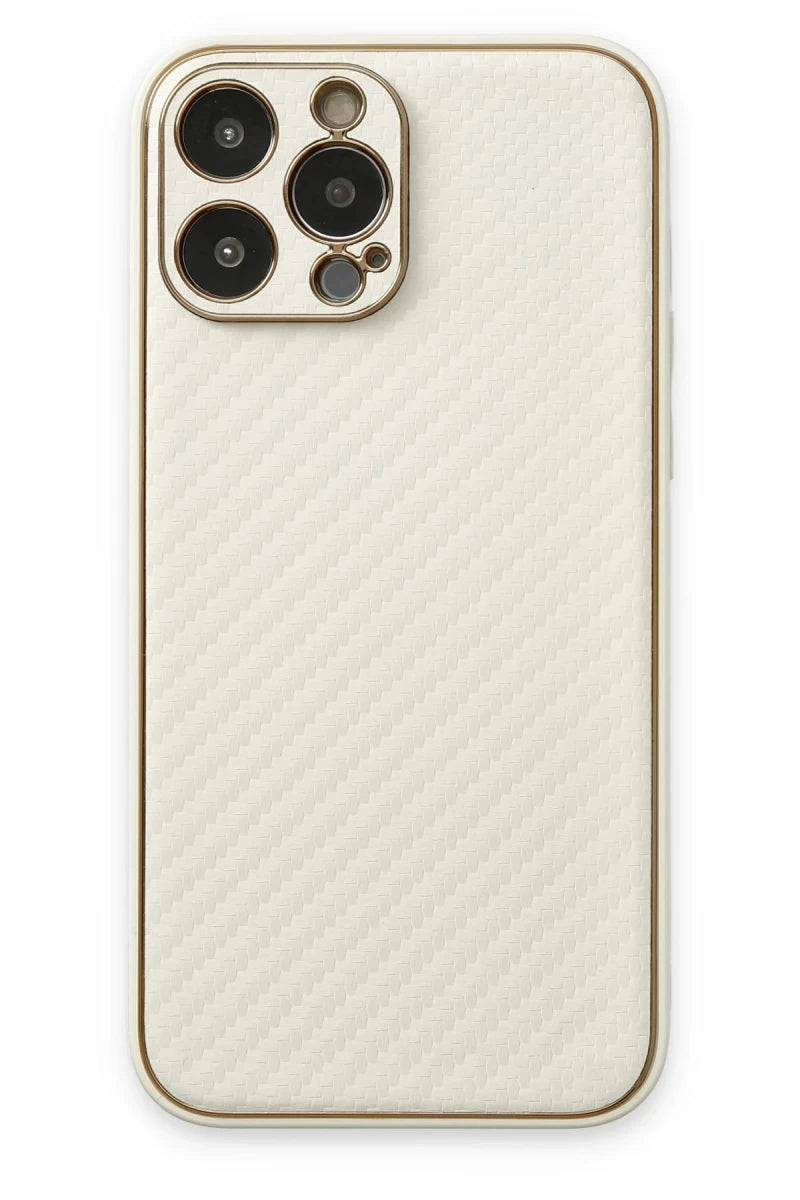 Apple iPhone 13 Pro Kılıf Coco Karbon Silikon - Beyaz