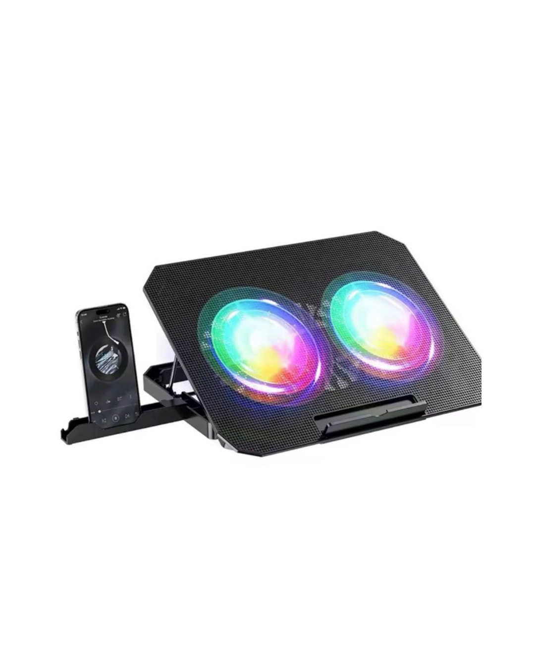 Çift Fanlı Laptop Soğutucu RGB Işıklı Sessiz Notebook Standı
