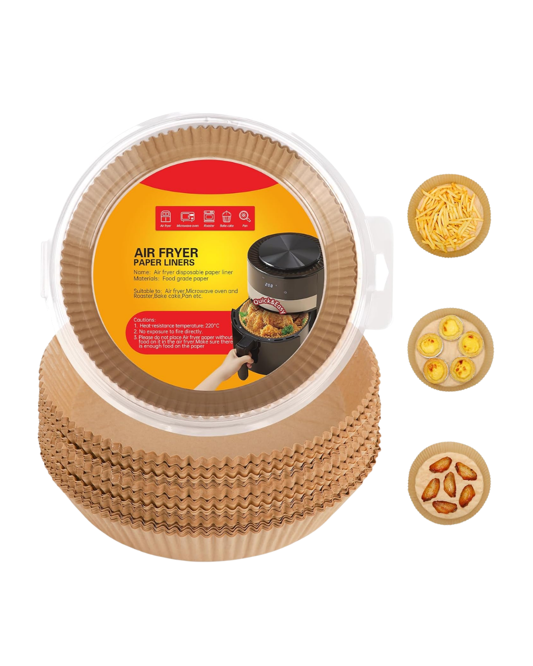 100 Adet Airfryer Kağıdı Su Geçirmez Yağ Tutmaz Pişirme Altlığı