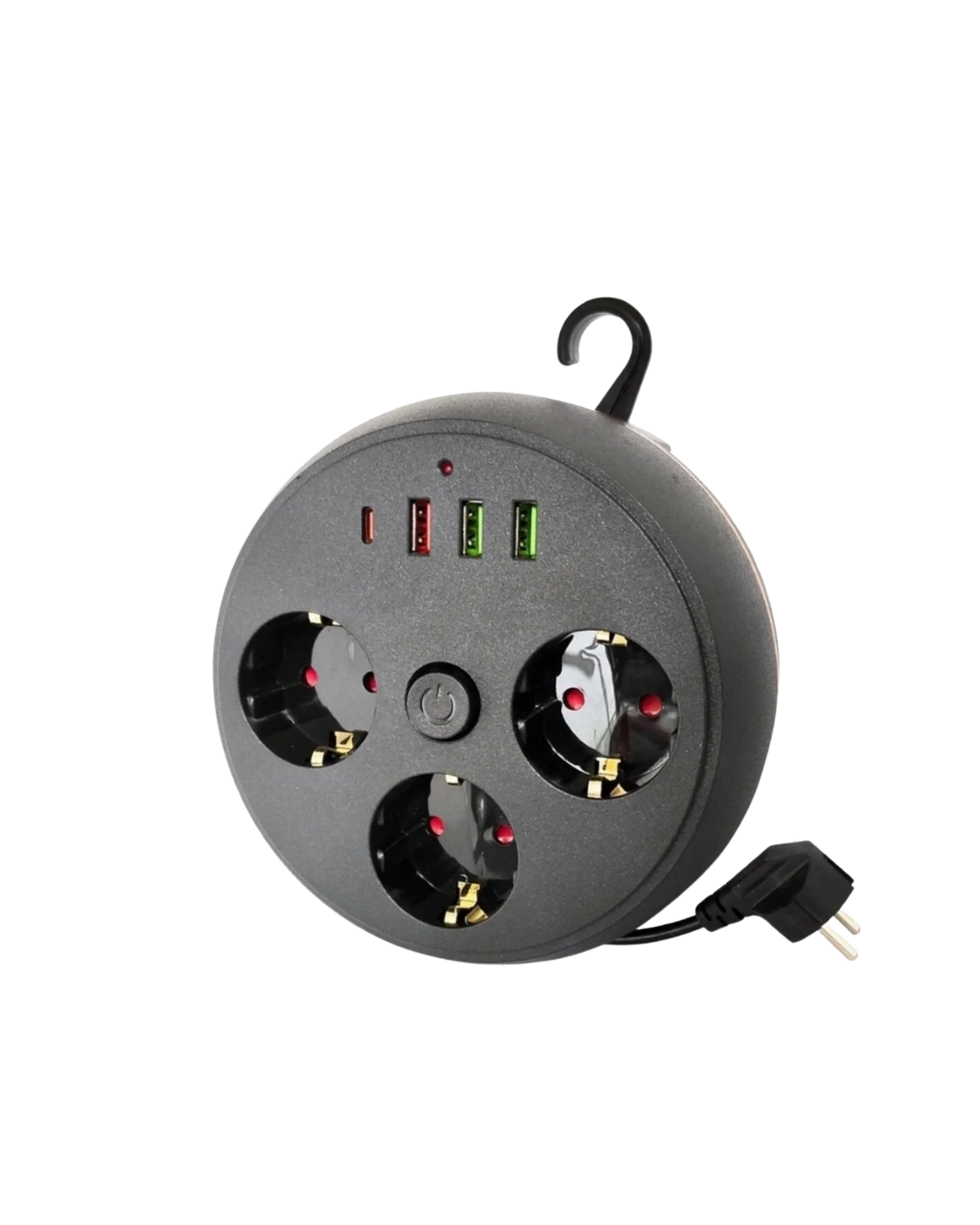 Akım Korumalı Çoklu Priz 3 Priz 3 USB 1 Type C 2 Metre Kablo Güvenli Şarj