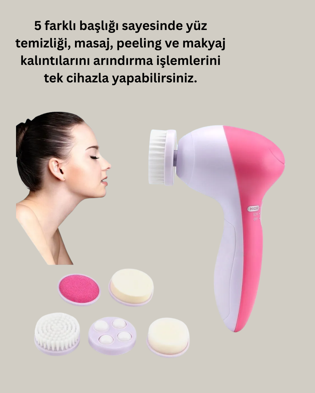 Fırçalı Yüz Temizleme ve Spa Masaj Cihazı