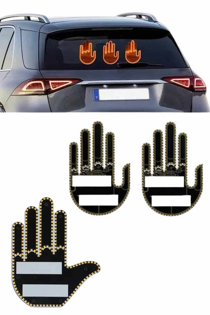 Kumandalı El Led Araba İçi 4 Farklı Mod El Orta Parmak Led