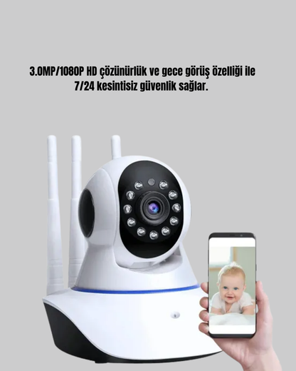Akıllı IP Güvenlik Kamerası – 1080P HD, Gece Görüşlü, Hareket Algılamalı Yeni Nesil