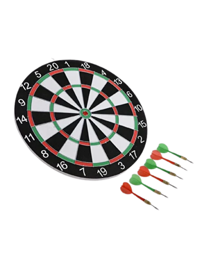 Kaliteli Ahşap Dart Tahtası 12 İnç 4 Dart Ok Seti