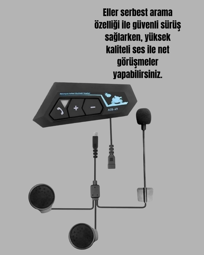Su Geçirmez BT22 Bluetooth Kask Kulaklığı GPS ve Müzik Uyumlu
