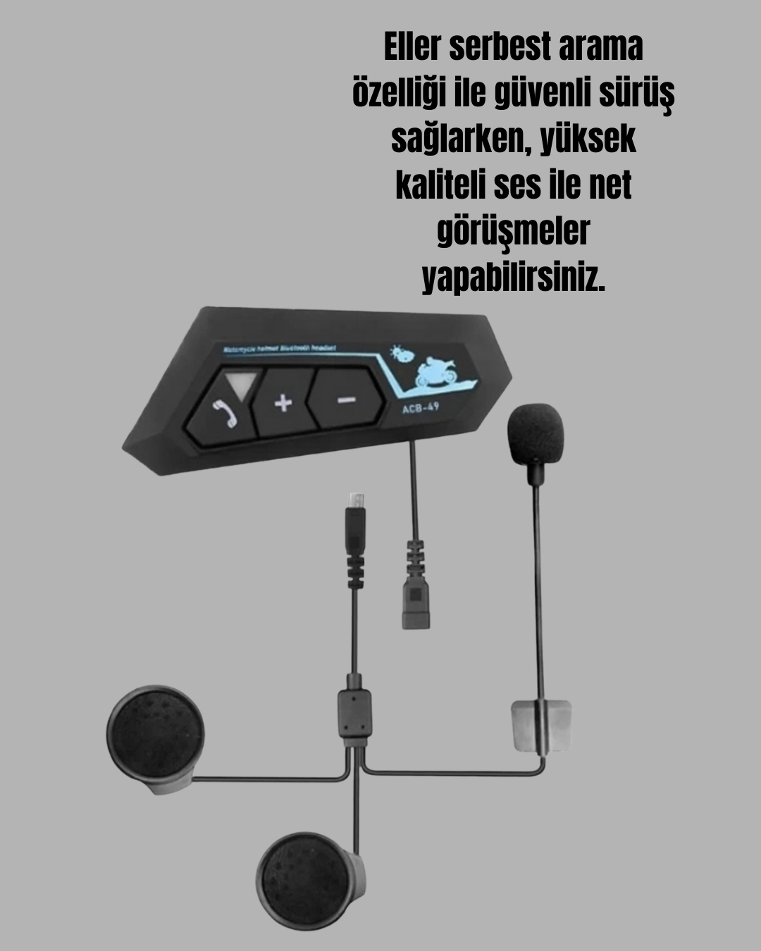 Bluetooth 5.0 Motosiklet Kask Kulaklık Eller Serbest ve Müzik Özellikli Yeni Nesil