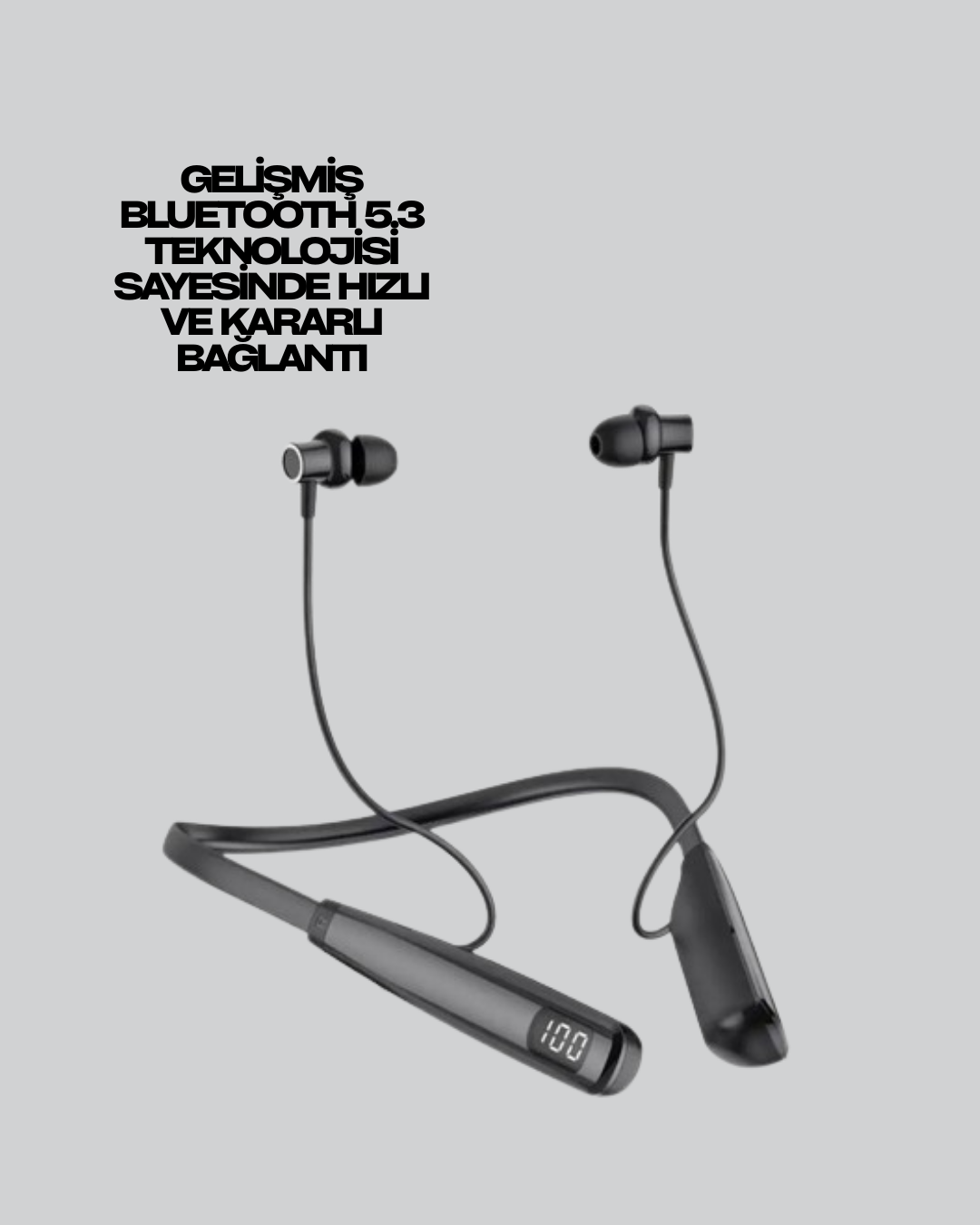 Y12 Bluetooth Boyun Bantlı Kulaklık – 100 Saat Pil, Bluetooth 5.3, Dokunmatik Kontrol