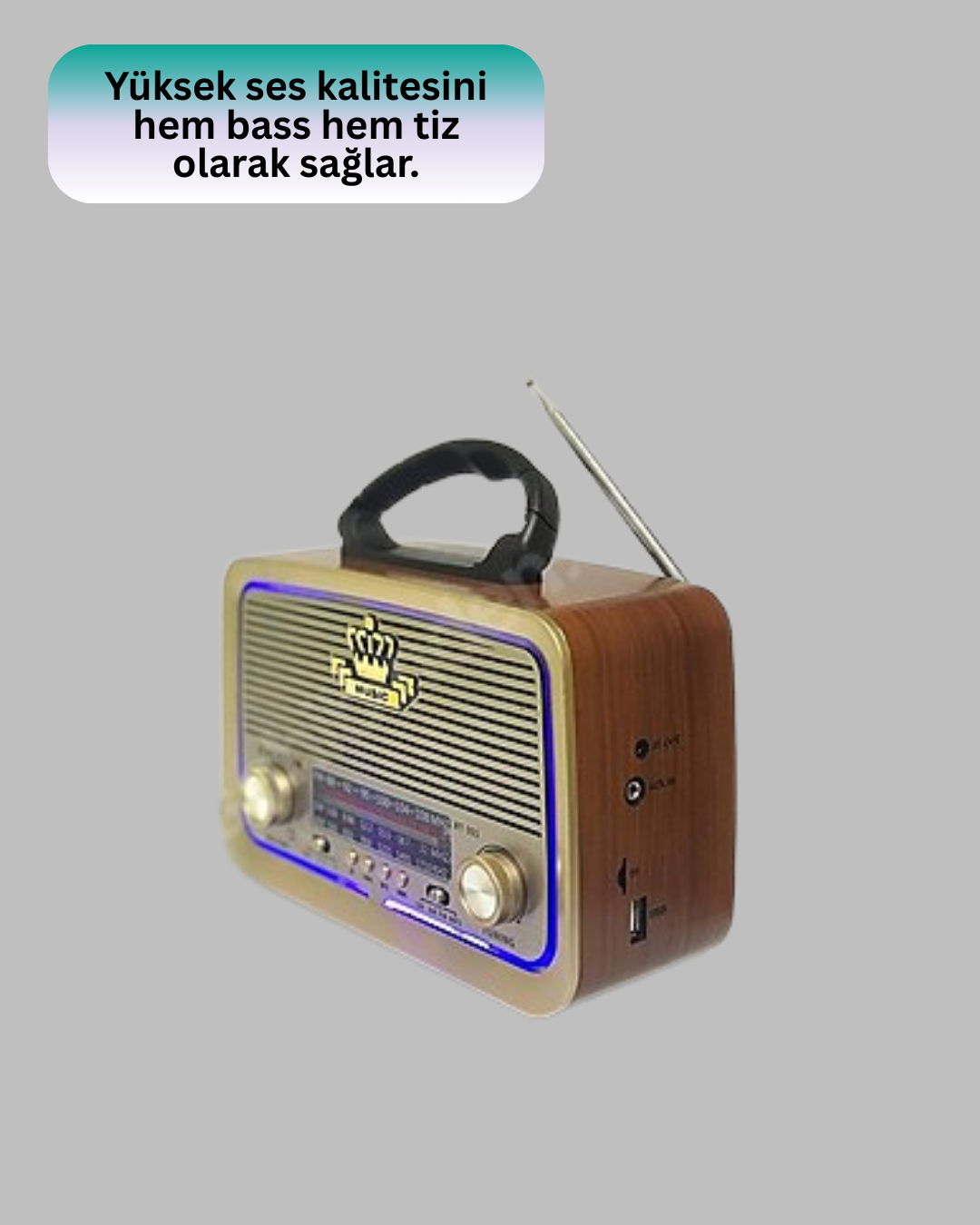 Bluetooth Özellikli Nostalji Radyo 3 Bant FM AM SW