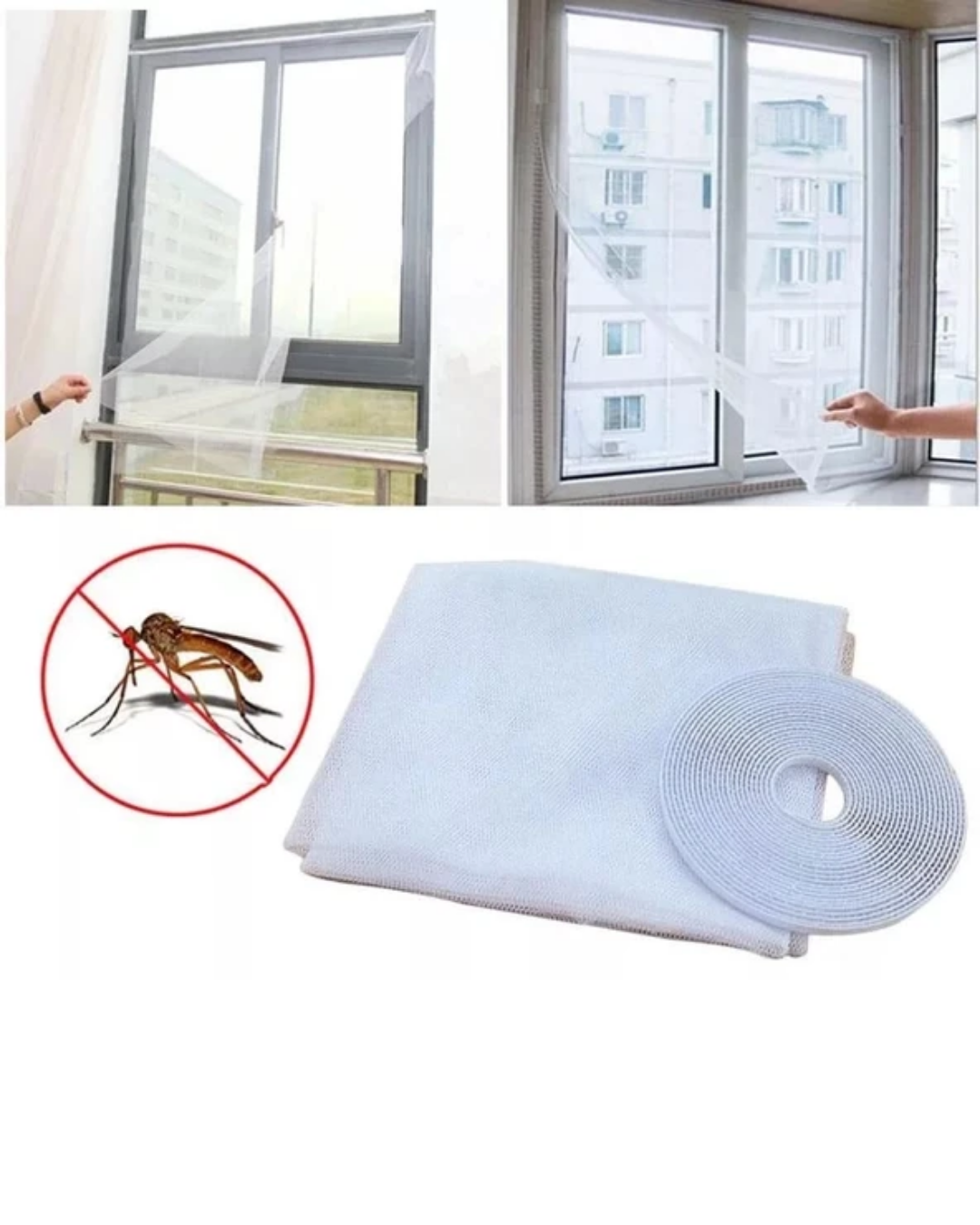 Pencere Sineklik Tülü 100x150 CM Çift Taraflı Bant Hediyeli Kesilebilir Tül Sineklik Seti
