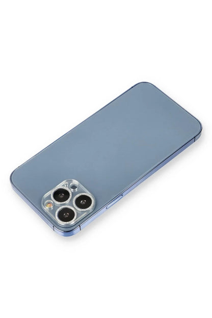 Apple iPhone 12 Pro Shine Kamera Lens Koruma Cam - Gümüş