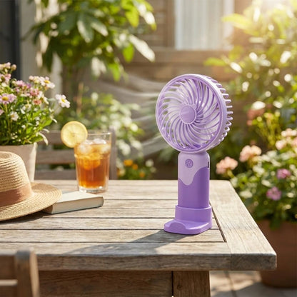BUFFER® 3 Kademeli Masaüstü ve El Fanı – Telefon Tutuculu, 3 Farklı Değiştirilebilir Halka Tasarımlı Mini Fan MZL37A