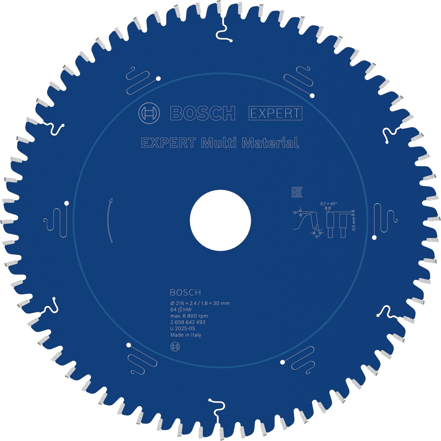 Bosch Professional Accessories 2608642493 Expert daire testere bıçağı, Multi 216 x 30 x 2,4 mm Z64T