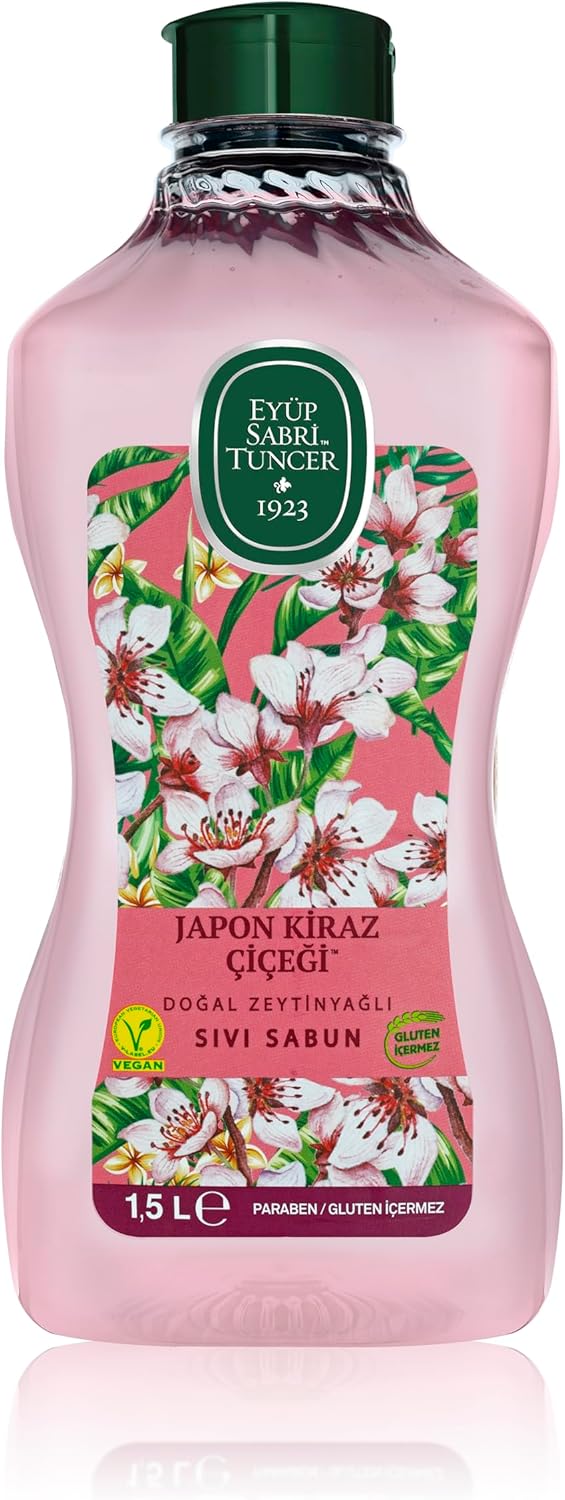 Doğal Zeytinyağlı Sıvı Sabun Kiraz Çiçeği 1,5 L Pet Şişe (1 x 1500 ml)
