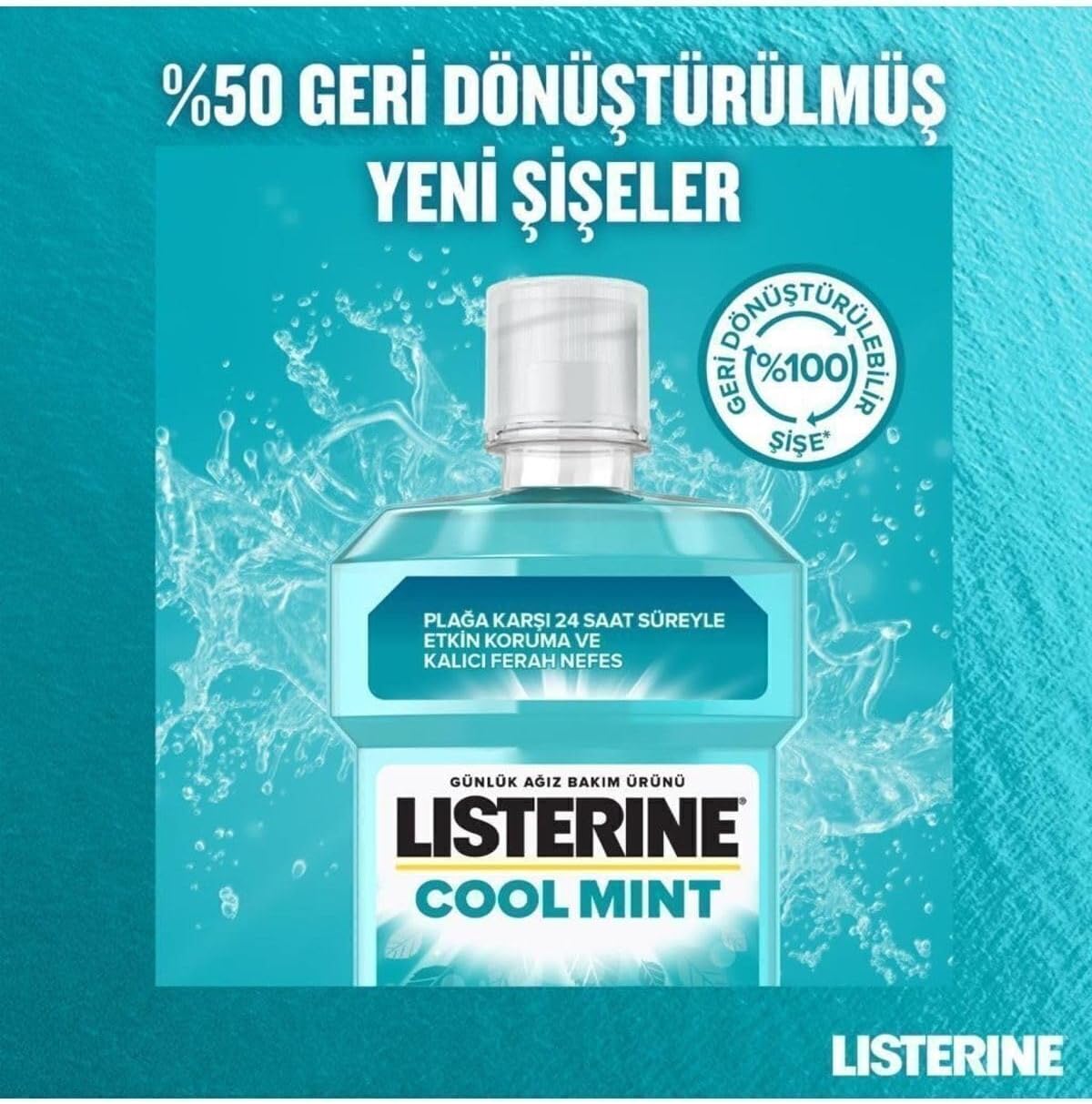 Listerine Cool Mint Ağız Bakım Suyu 500 Ml + 250 Ml
