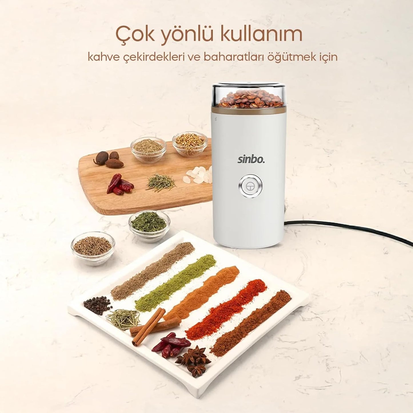Sinbo SCM-2980 Kahve ve Baharat Öğütücü, Sinbo Kahve Öğütücü, Baharat Öğütücü