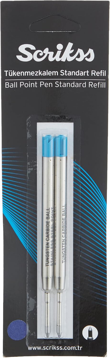 Scrikss Dev Tükenmezkalem Refil 2'li Blister, 0.7 mm Uç, Mavi