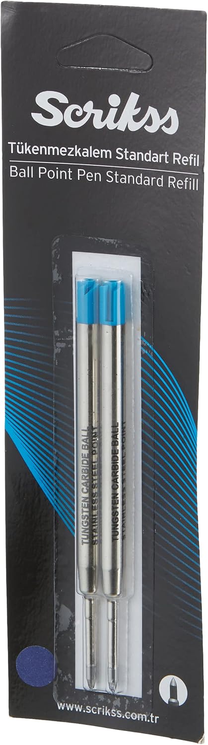 Scrikss Dev Tükenmezkalem Refil 2'li Blister, 0.7 mm Uç, Mavi