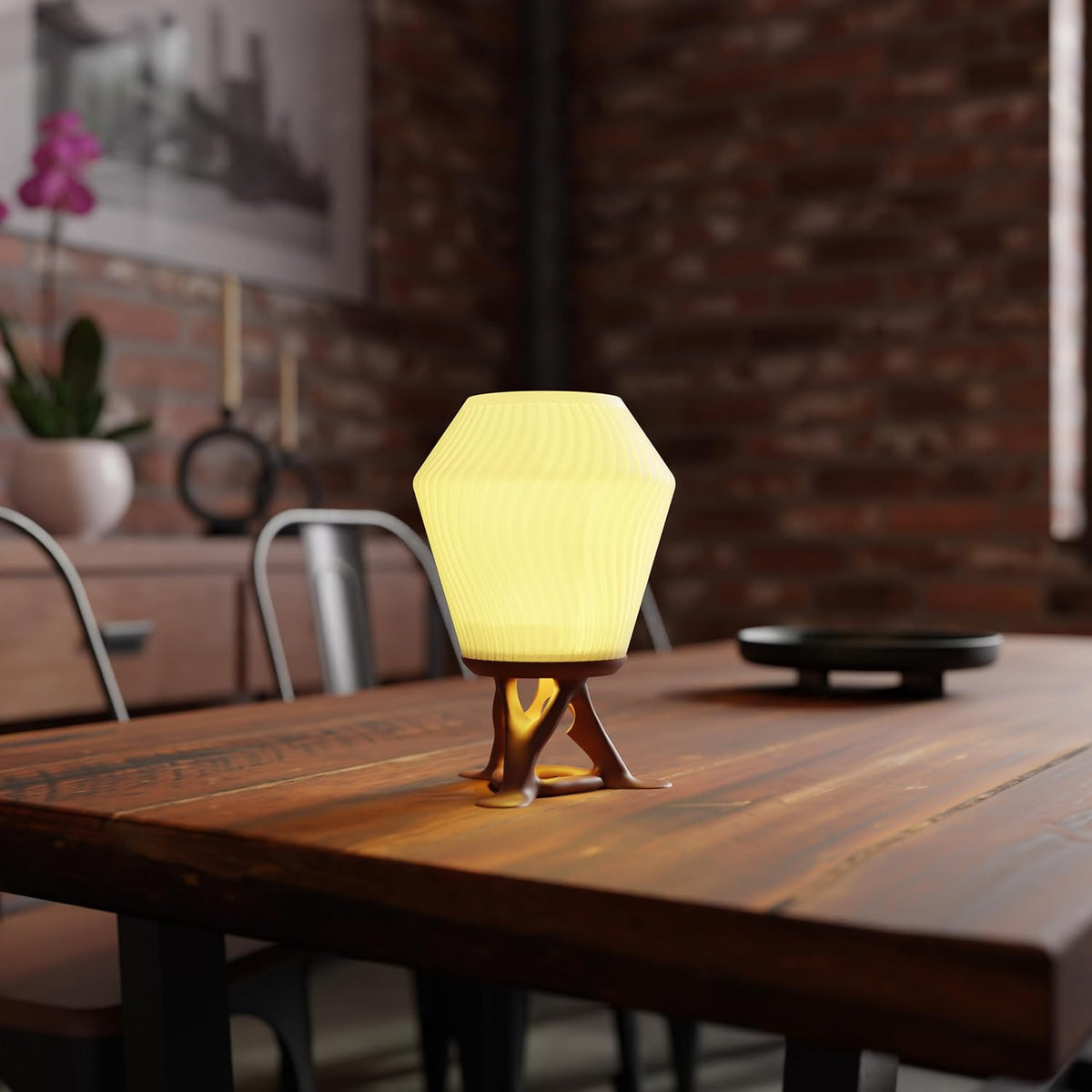 DECO FABRICA Modern Organik Tasarım Masa Lambası – Akışkan Formlu Minimalist Abajur | Ev ve Ofis İçin Doğal İlhamlı Dekoratif Aydınlatma