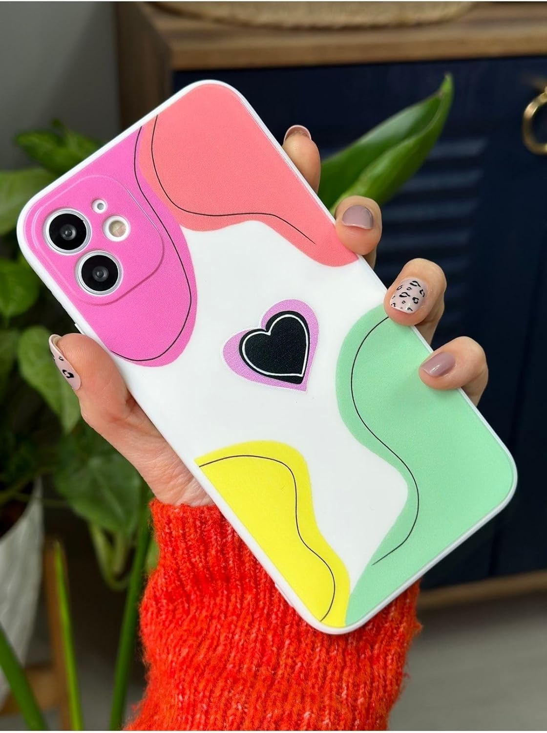 Iphone 11 ile Uyumlu (12 Görünümlü Köşeli) Içi Kadife Colormix Renkli Kılıf