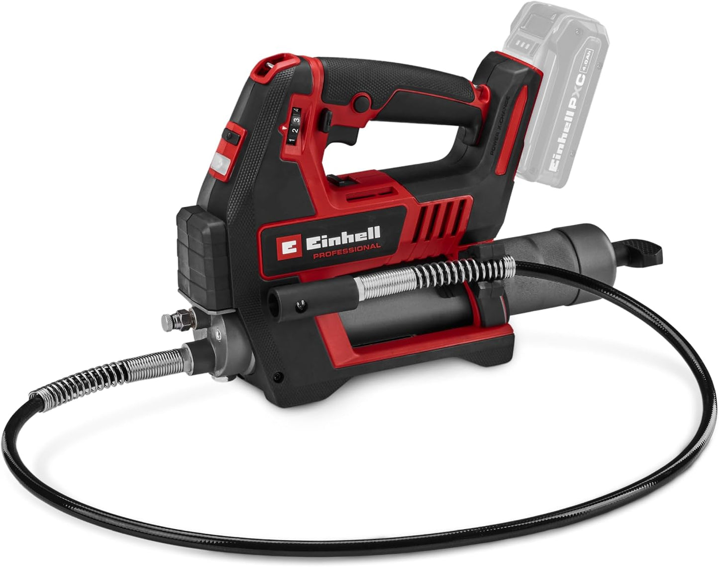 Einhell Profesyonel TP-GR 18/690 Li-Solo Power X-Change Akülü Gres Tabancası (18 V, maks. 690 bar/10.000 PSI, maks. 295 ml/dak çıkış, gres miktarı kontrolü, 2 vites)