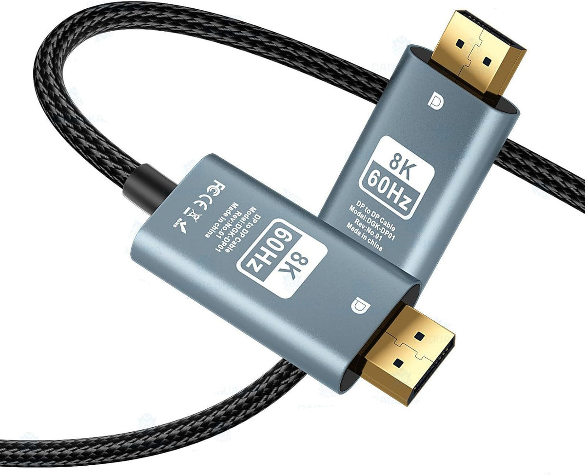 DP to DP Kablo, 8K 60Hz 200cm Yüksek Hızlı, Displayport Kablo 2 Metre Kablo Uzunluğu Displayport to Displayport Kablo 200cm ZR856