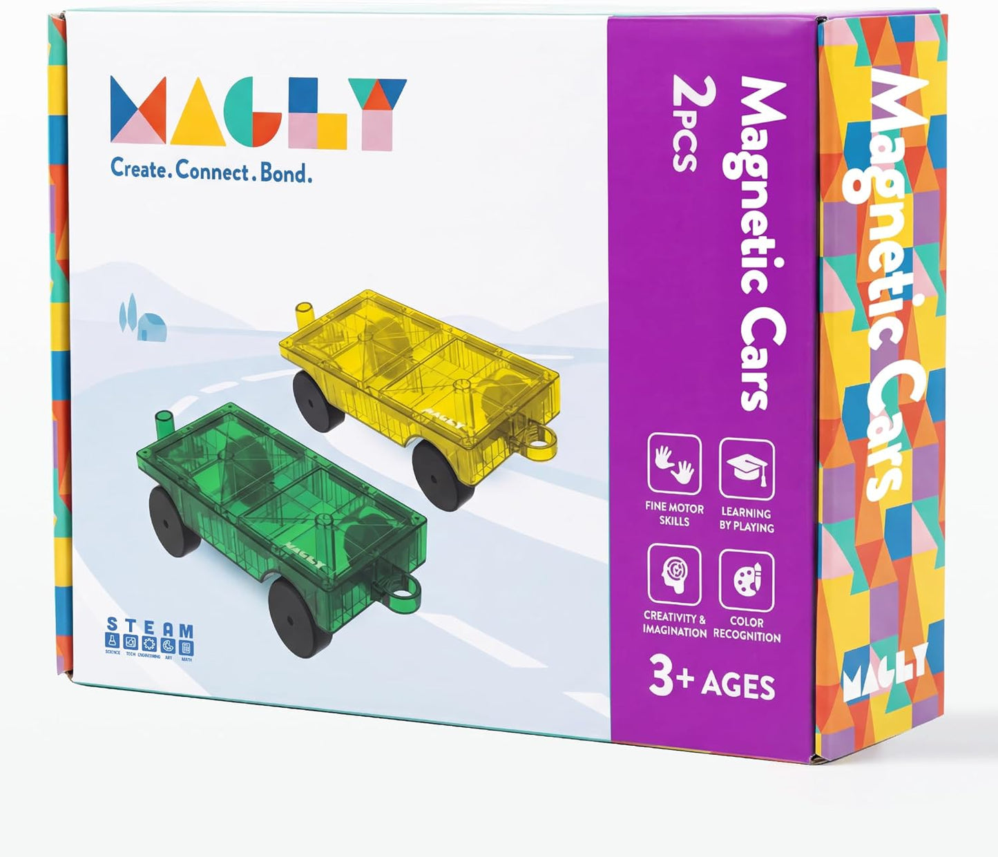 Magly Magnetic Cars Manyetik Araç Oyun Seti - Çocuklar İçin Manyetik Yapı Blokları Araba Eklentisi