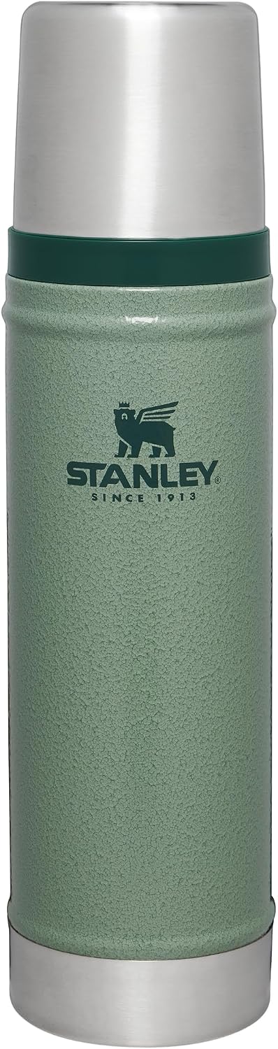 Stanley Classic Legendary Vakumlu Çelik Termos, Yeşil (Hammertone Green), 0.6 Litre