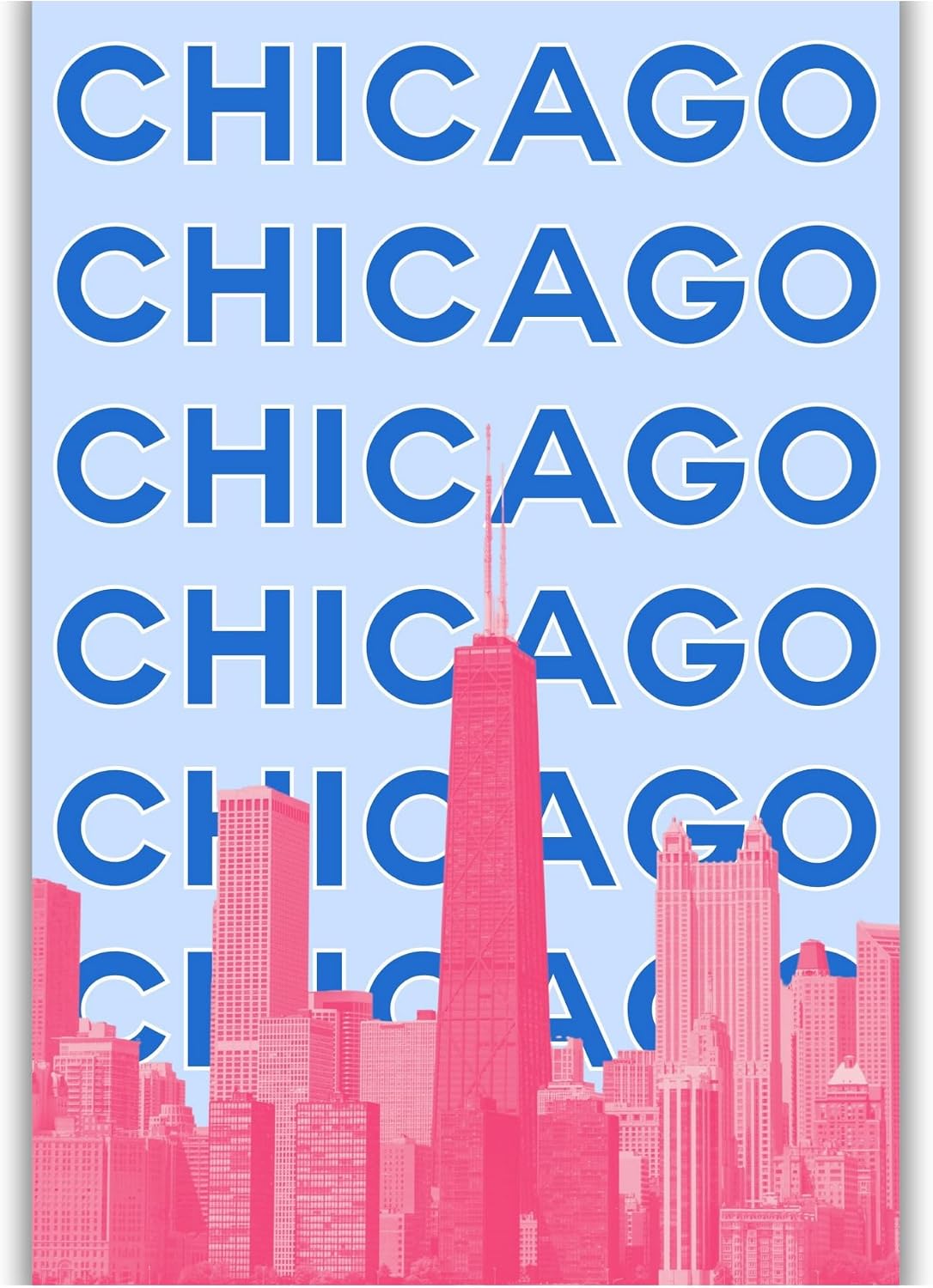 Summit Designs Chicago Duvar Sanatı - Skyline Willis Kulesi Baskı 11x14 Çerçevesiz Rüzgarlı Şehir Dekoru Kentsel Tipografi IL Poster Mimari Chicago Gurur Hediyesi