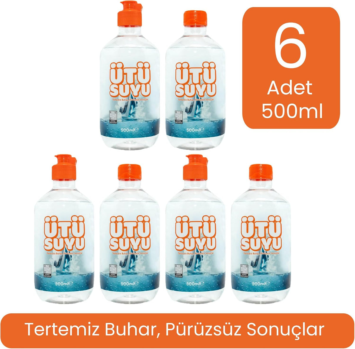 Distile Edilmiş Saf Ütü Suyu 6 Adet 500 ml