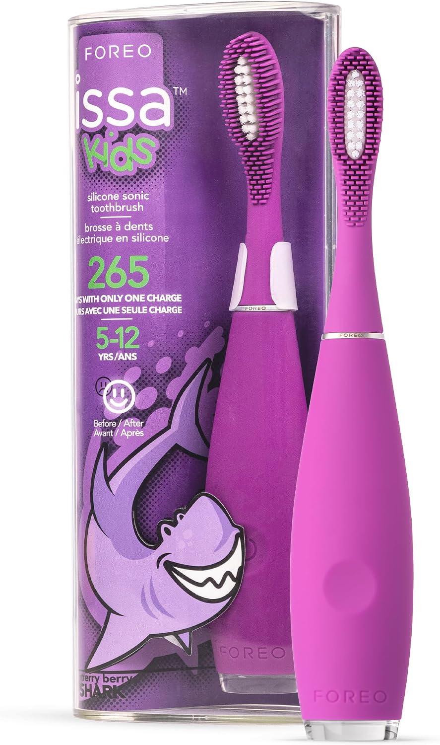 FOREO ISSA kids Çocuk Diş Fırçası (5-12 Yaş için), Merry Berry Shark