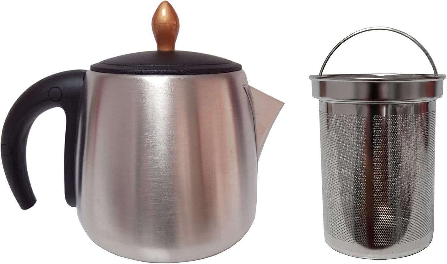 ARZUM AR3004 ÇAYCI KLASİK ÇAY MAKİNESİ ORİJİNAL FİLTRELİ İNOX DEMLİK