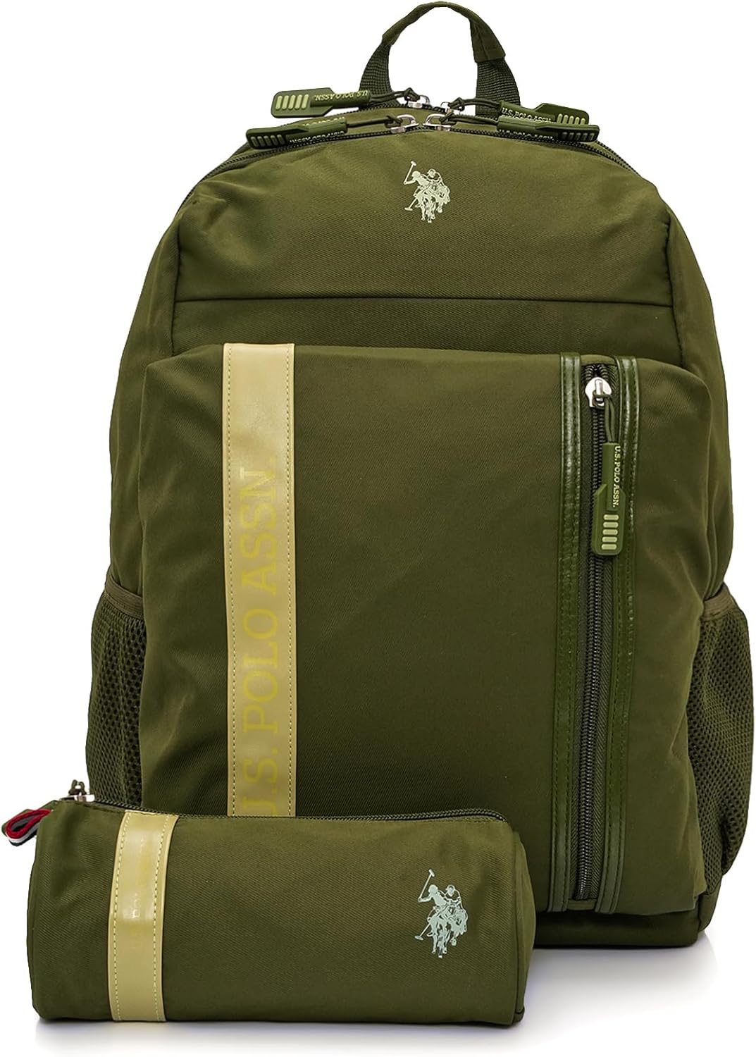 U.S. POLO ASSN. U.S. Polo. Assn. Unisex Okul Çantası Plset2436162,Haki Tek Ebat
