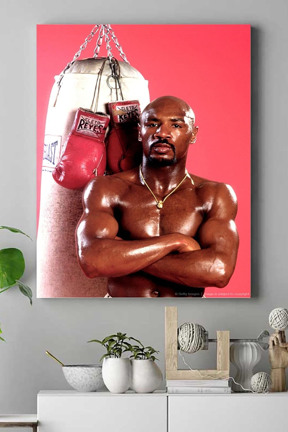 Postermanya (pster16920) Marvin Hagler Dövüş Kanvas Tablo 3 50 x 70