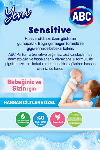 ABC DETERJAN Parfumia Sensitive Bebeklere Özel 60 Yıkama Çamaşır Yumuşatıcısı (1 x 1440 mL)