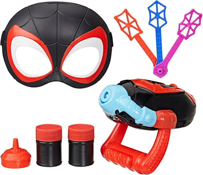Spidey and His Amazing Su Ağları Miles "Spin" Morales Maskeli Elektronik Baloncuk Atıcı Rol Yapma Seti, 3 Yaş ve Üzeri Çocuklar için Süper Kahraman Oyuncakları