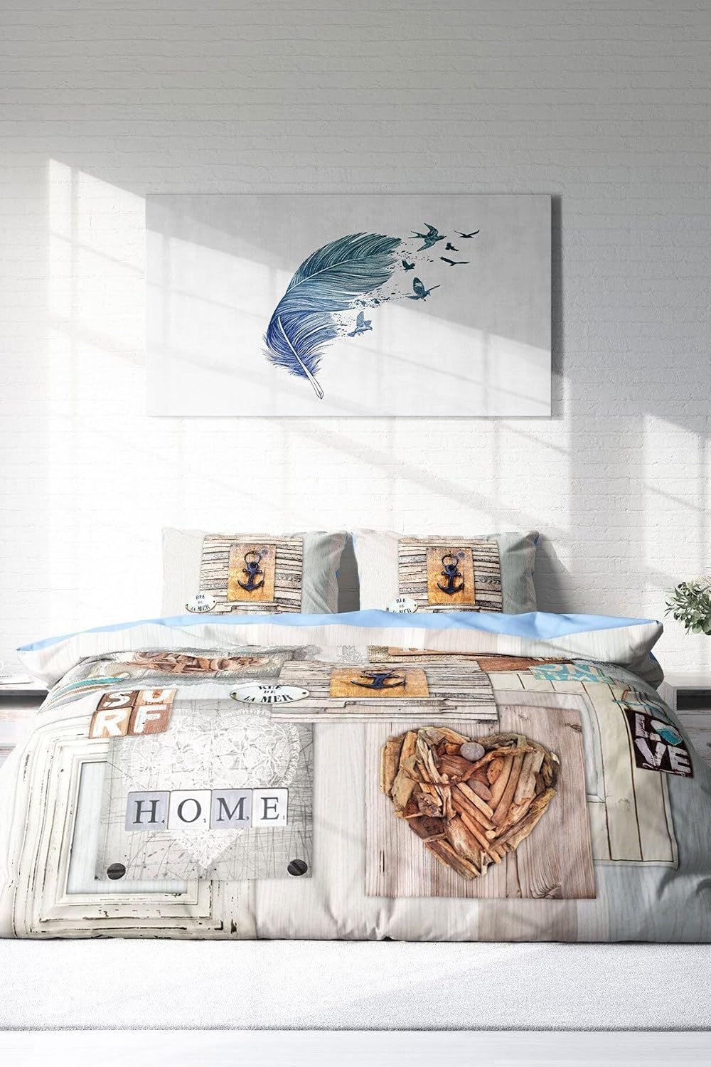 MONOHOME Çift Kişilik%100 Pamuk Saten Nevresim Takımı La Mer, monohome59927