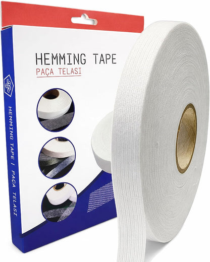 Şerit İpli Biye Tela 1.5 cm x 100 m - Tek Tarafı Yapışkanlı Tela - Ütü ile Yapıştırılan Tela - Dokumasız Uygulama (Beyaz)