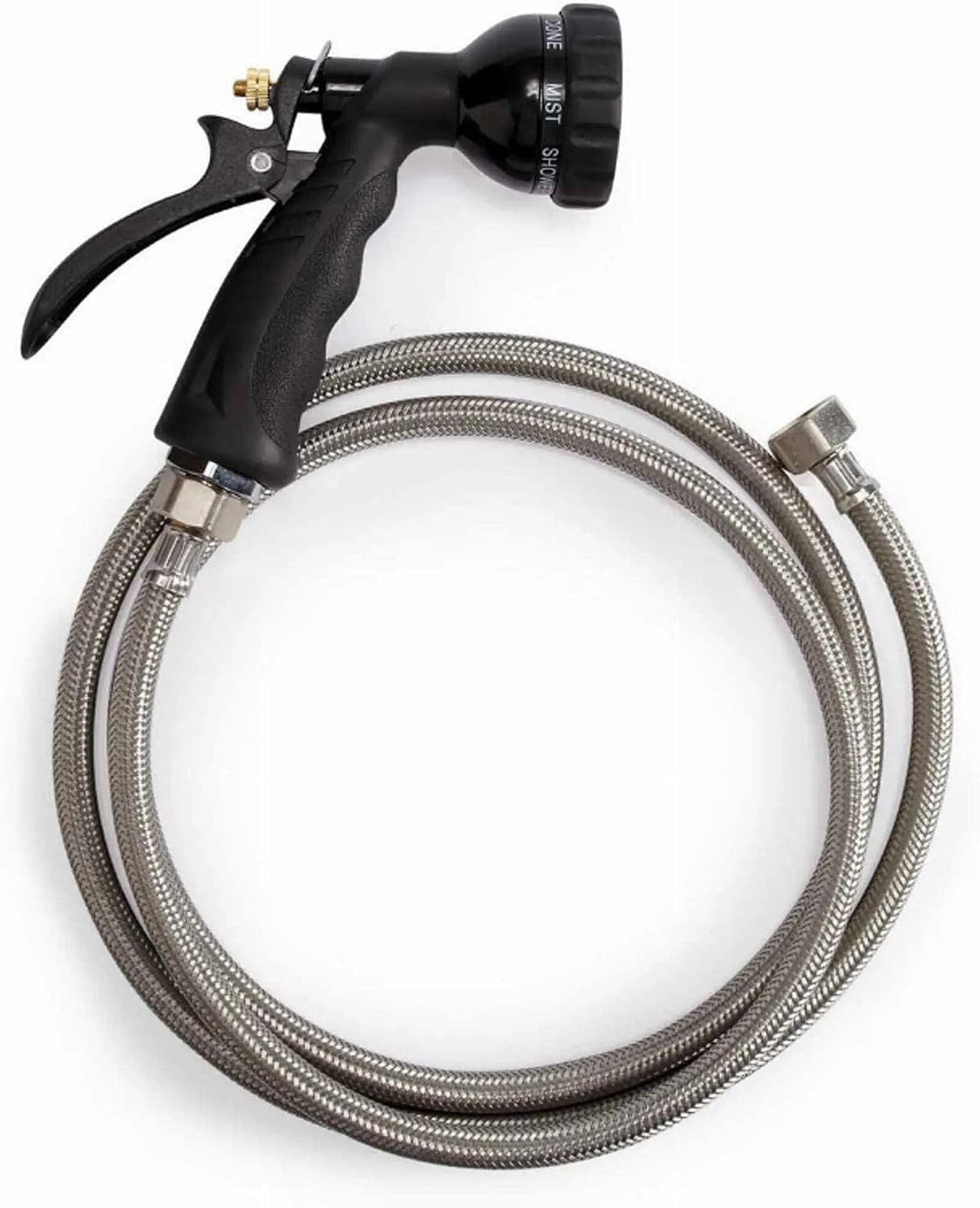 Master Equipment 6'sı 1 Arada Sprey Hortumları — Evcil Hayvan Bakım Dükkanlarında Kullanım İçin Çok Yönlü, Parlak Renkli Hortumlar - 152,4 cm, Siyah